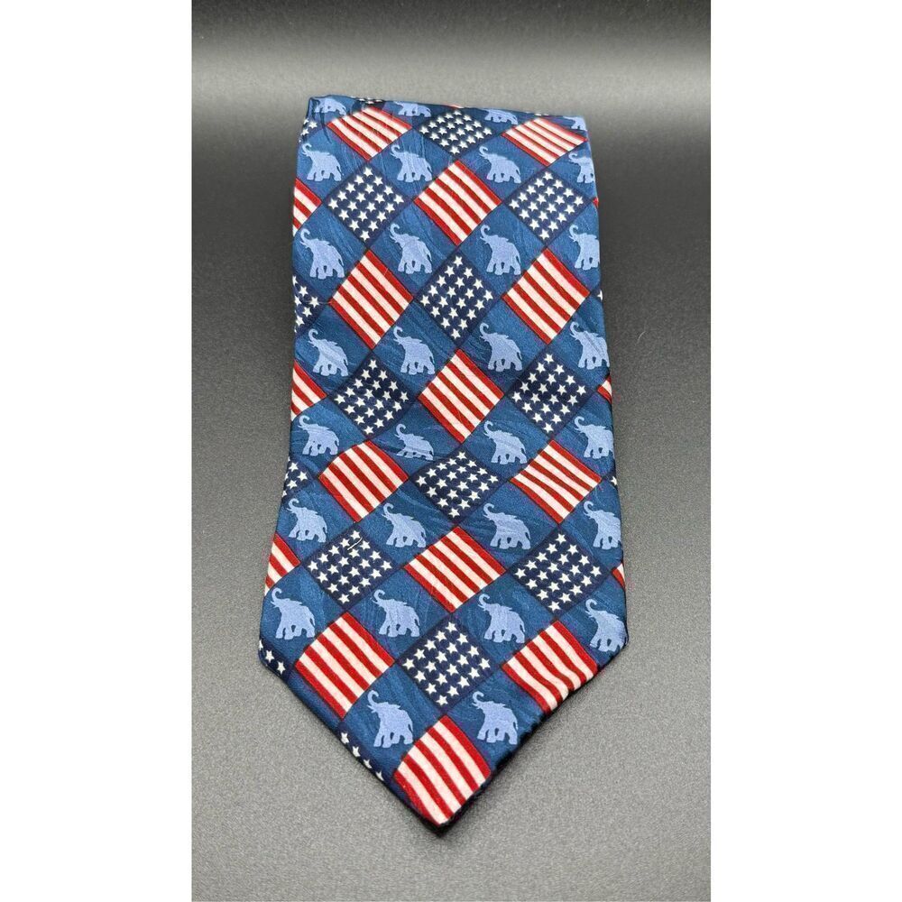 Republican Party Men’s Neck Tie by R M Style 100% Silk Vtg 1995